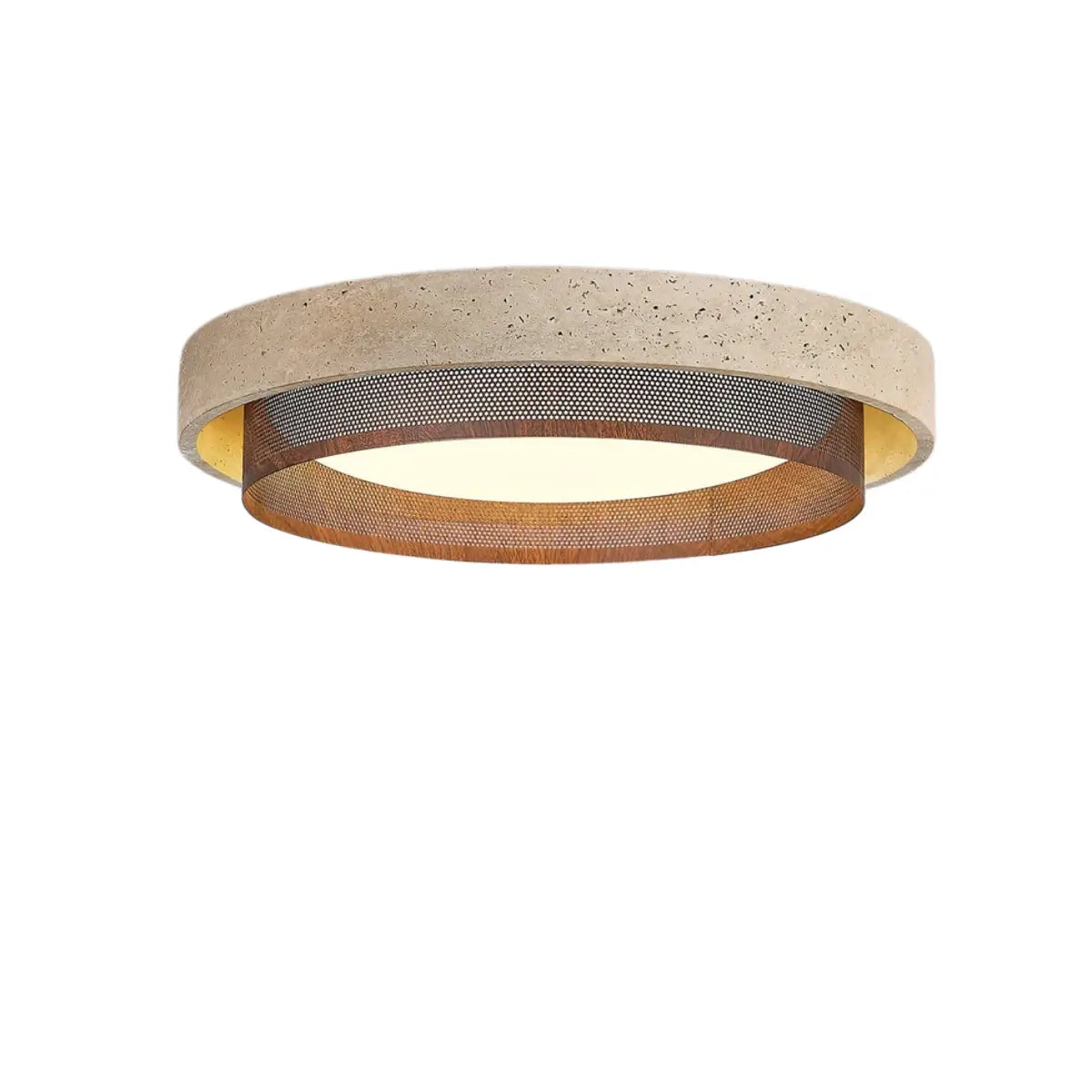 Strata Modern Minimalist Ceiling Light – Yellow Travertine